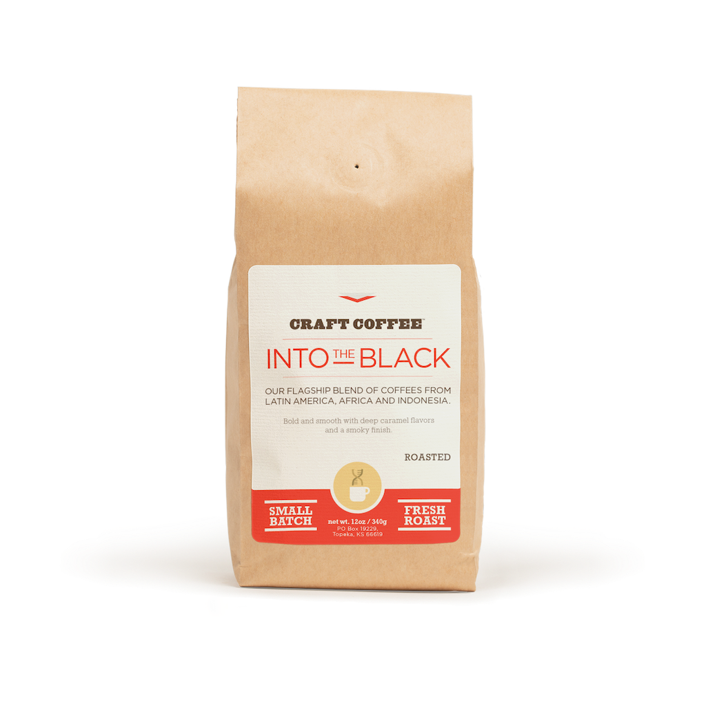 12oz bag of Craft Coffee Into the Black Blend