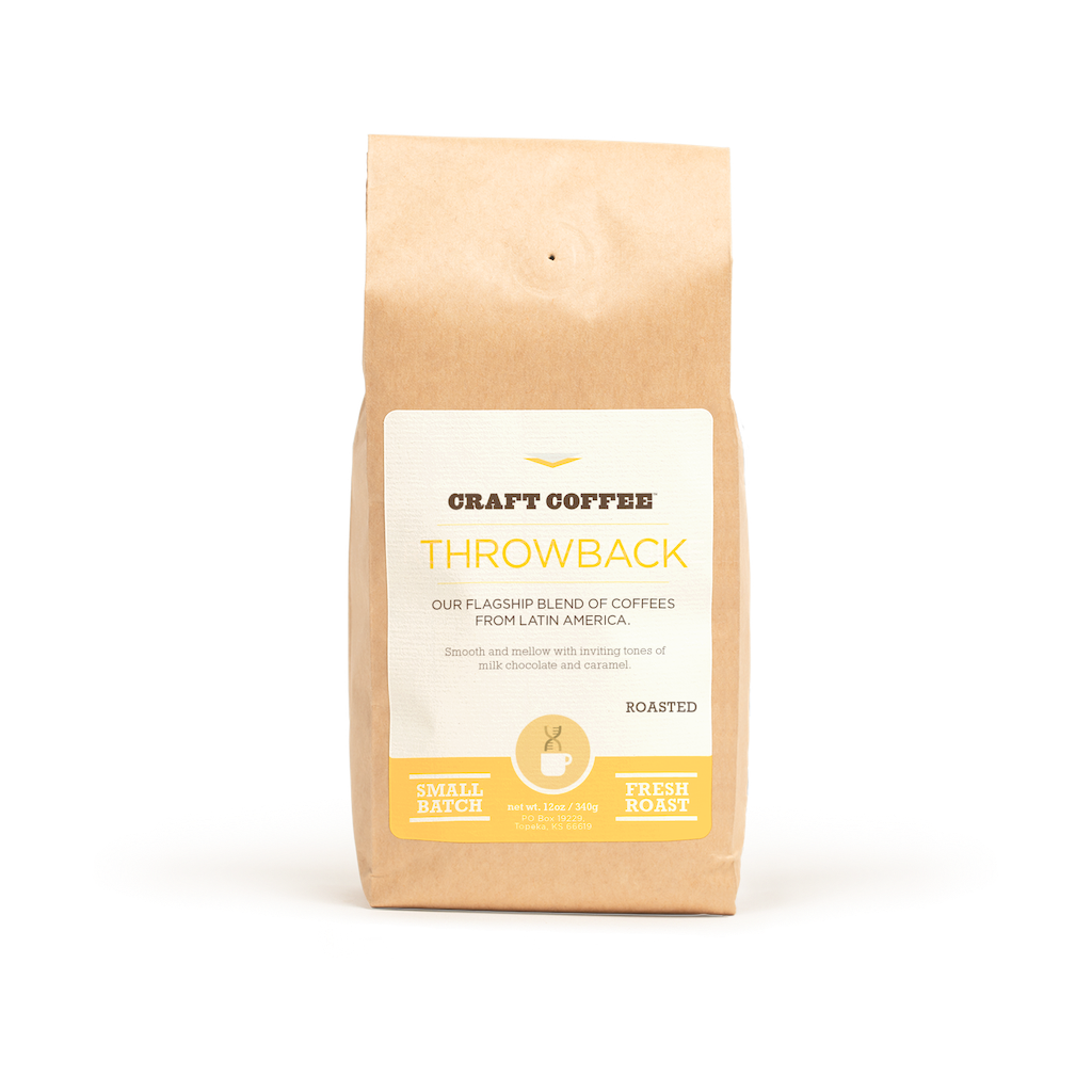 12oz bag of Craft Coffee Throwback Blend