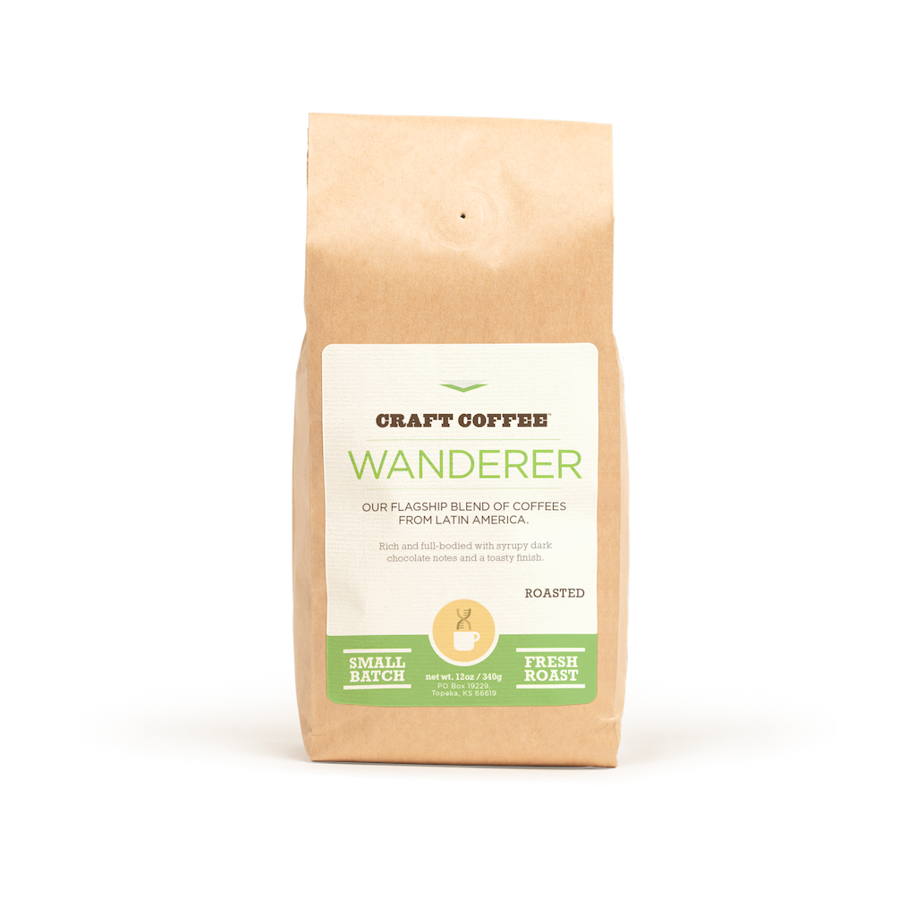 12oz bag of Craft Coffee Wanderer Blend