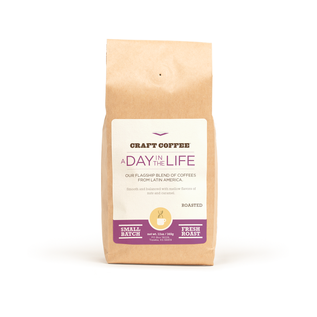 12oz bag of Craft Coffee A Day in the Life Blend