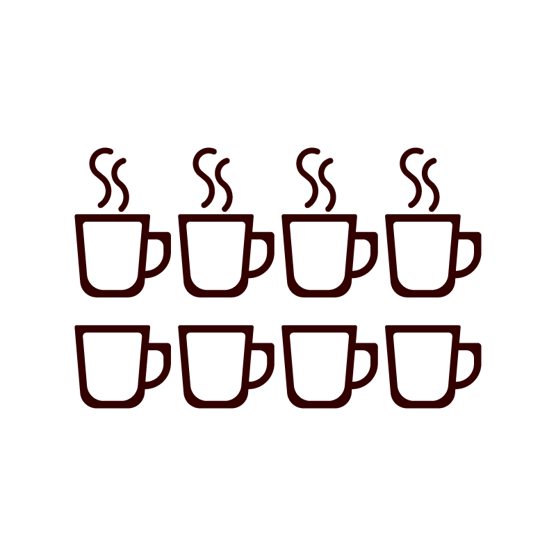 Illustration of steaming coffee mugs