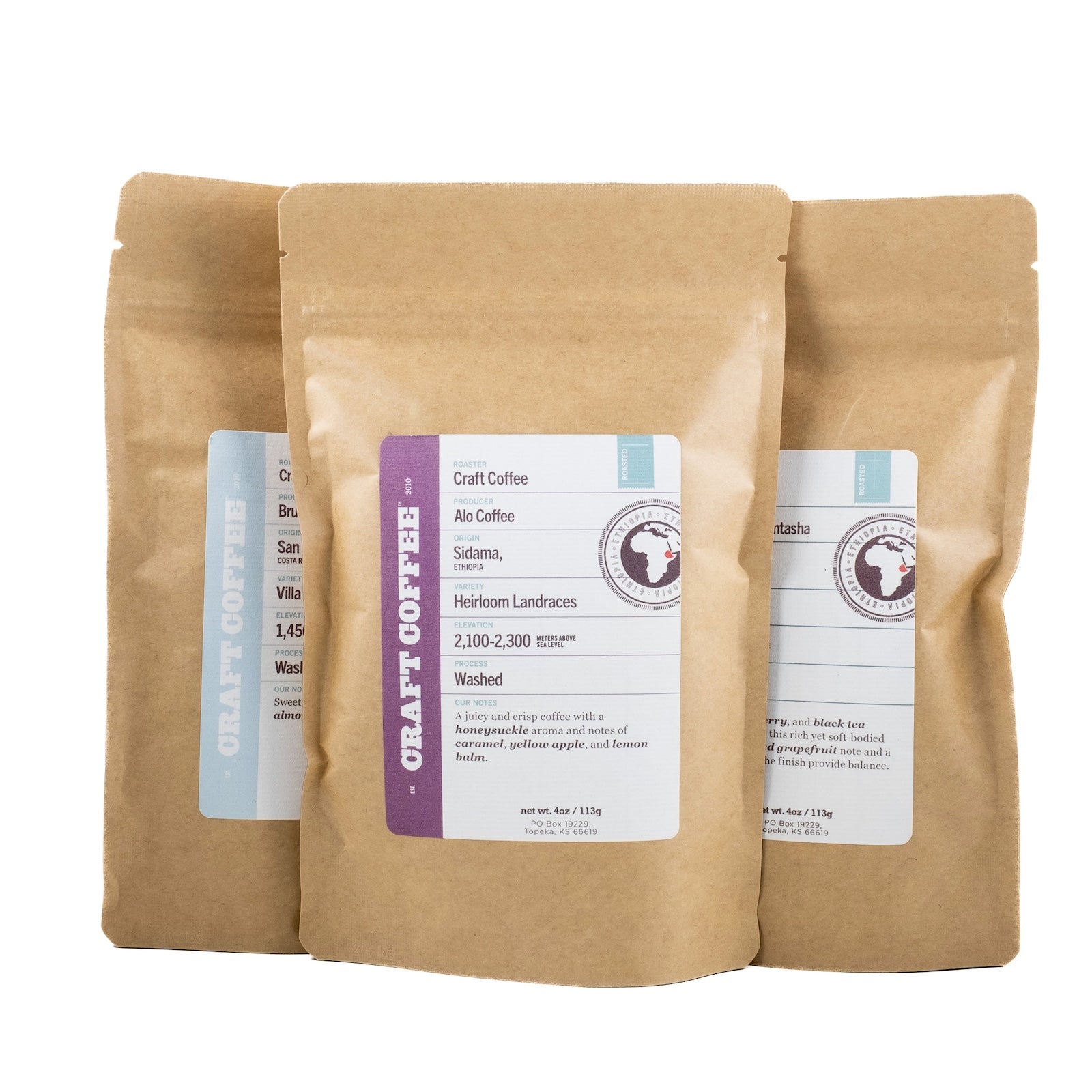 4oz Single Origin Coffee Sample Bags